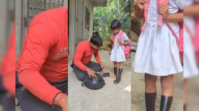 बिना मोजा स्कूल नहीं जा रही थी बच्ची, बाप ने यूं किया जुगाड़, देख आएगी हंसी – News18 हिंदी